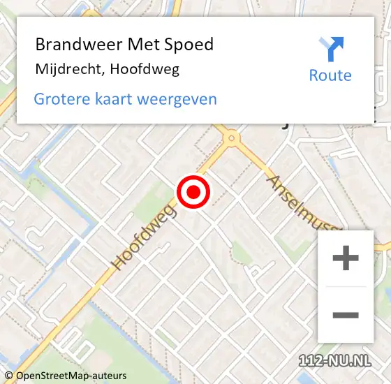 Locatie op kaart van de 112 melding: Brandweer Met Spoed Naar Mijdrecht, Hoofdweg op 12 juli 2023 10:30