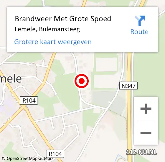 Locatie op kaart van de 112 melding: Brandweer Met Grote Spoed Naar Lemele, Bulemansteeg op 12 juli 2023 10:57