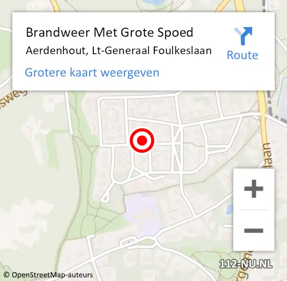 Locatie op kaart van de 112 melding: Brandweer Met Grote Spoed Naar Aerdenhout, Lt-Generaal Foulkeslaan op 12 juli 2023 11:08