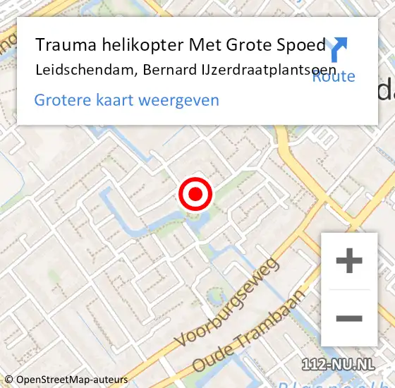 Locatie op kaart van de 112 melding: Trauma helikopter Met Grote Spoed Naar Leidschendam, Bernard IJzerdraatplantsoen op 12 juli 2023 11:11