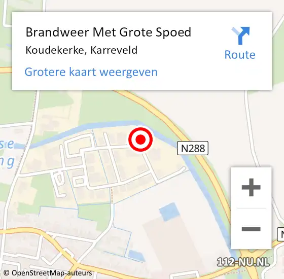 Locatie op kaart van de 112 melding: Brandweer Met Grote Spoed Naar Koudekerke, Karreveld op 12 juli 2023 11:49