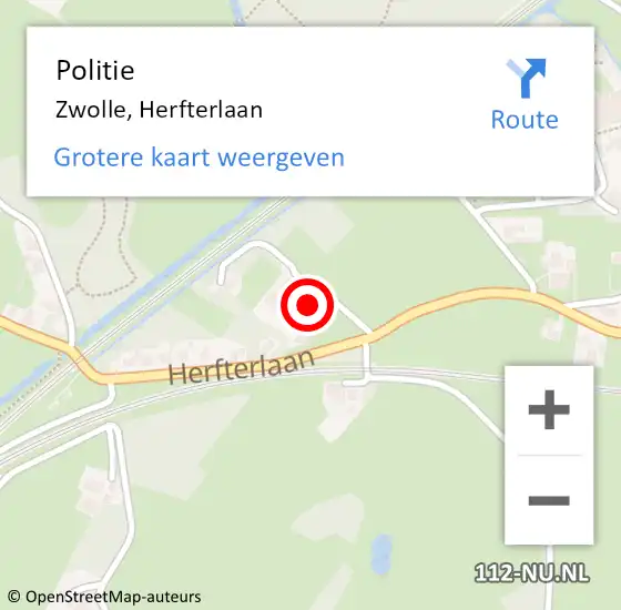 Locatie op kaart van de 112 melding: Politie Zwolle, Herfterlaan op 12 juli 2023 13:07