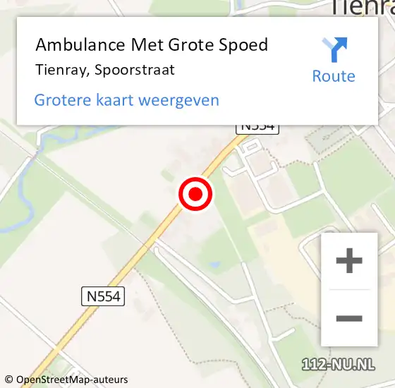 Locatie op kaart van de 112 melding: Ambulance Met Grote Spoed Naar Tienray, Spoorstraat op 1 september 2014 13:33