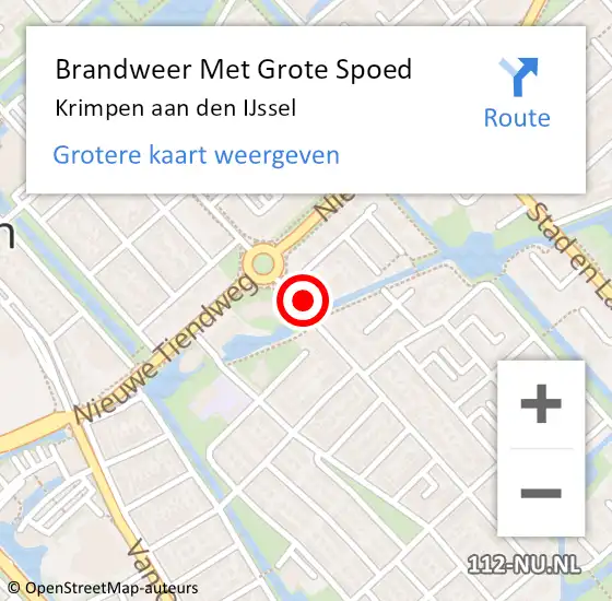 Locatie op kaart van de 112 melding: Brandweer Met Grote Spoed Naar Krimpen aan den IJssel op 12 juli 2023 14:21