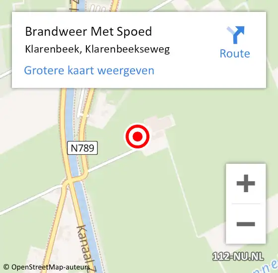 Locatie op kaart van de 112 melding: Brandweer Met Spoed Naar Klarenbeek, Klarenbeekseweg op 12 juli 2023 14:38