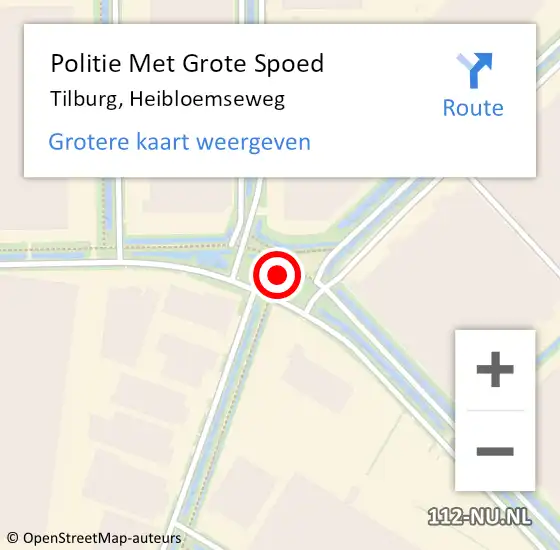 Locatie op kaart van de 112 melding: Politie Met Grote Spoed Naar Tilburg, Heibloemseweg op 12 juli 2023 14:39