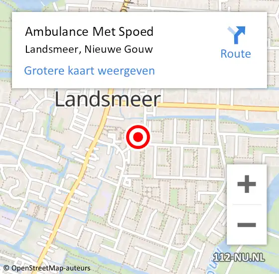 Locatie op kaart van de 112 melding: Ambulance Met Spoed Naar Landsmeer, Nieuwe Gouw op 12 juli 2023 14:56