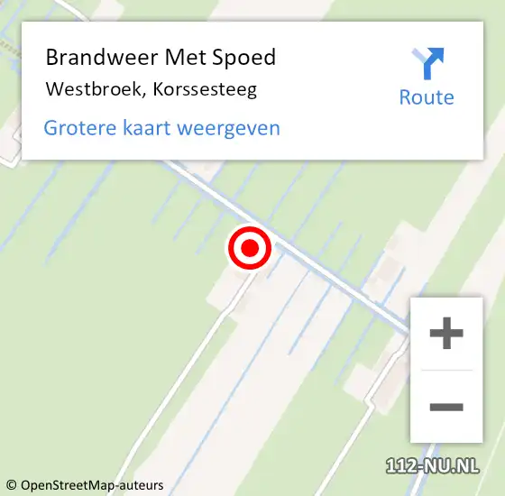 Locatie op kaart van de 112 melding: Brandweer Met Spoed Naar Westbroek, Korssesteeg op 12 juli 2023 15:22