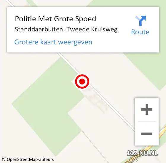 Locatie op kaart van de 112 melding: Politie Met Grote Spoed Naar Standdaarbuiten, Tweede Kruisweg op 12 juli 2023 15:43