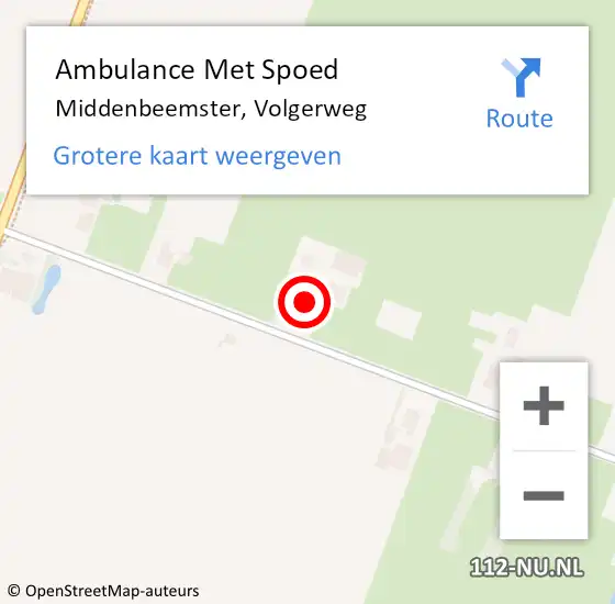 Locatie op kaart van de 112 melding: Ambulance Met Spoed Naar Middenbeemster, Volgerweg op 12 juli 2023 15:53