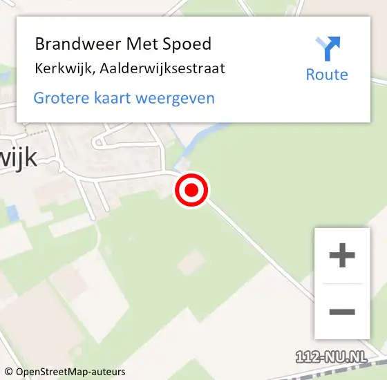 Locatie op kaart van de 112 melding: Brandweer Met Spoed Naar Kerkwijk, Aalderwijksestraat op 1 september 2014 13:59