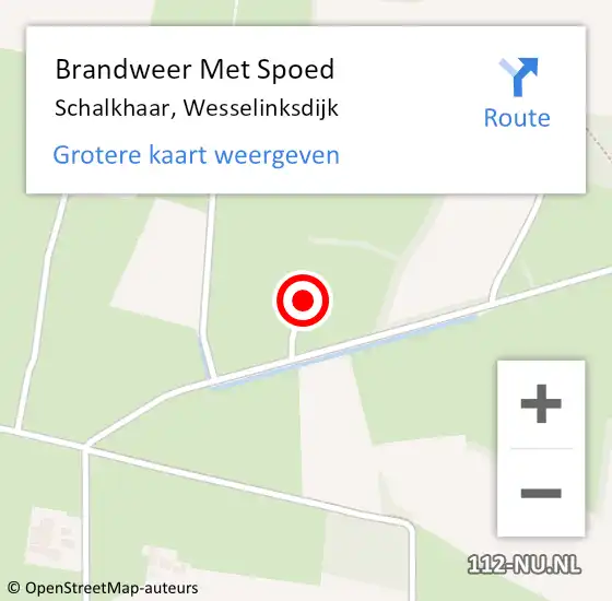 Locatie op kaart van de 112 melding: Brandweer Met Spoed Naar Schalkhaar, Wesselinksdijk op 12 juli 2023 18:12