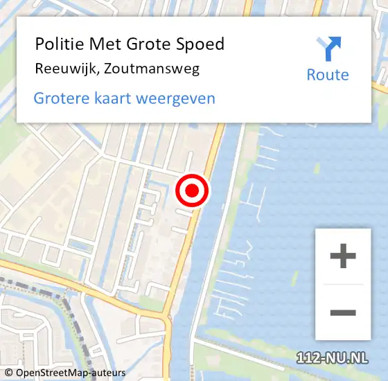 Locatie op kaart van de 112 melding: Politie Met Grote Spoed Naar Reeuwijk, Zoutmansweg op 12 juli 2023 18:46