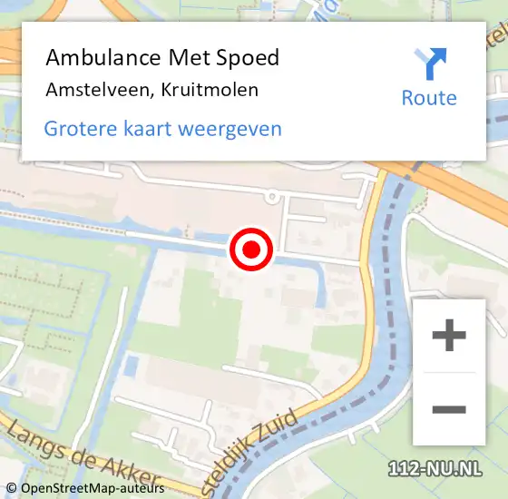 Locatie op kaart van de 112 melding: Ambulance Met Spoed Naar Amstelveen, Kruitmolen op 12 juli 2023 19:36