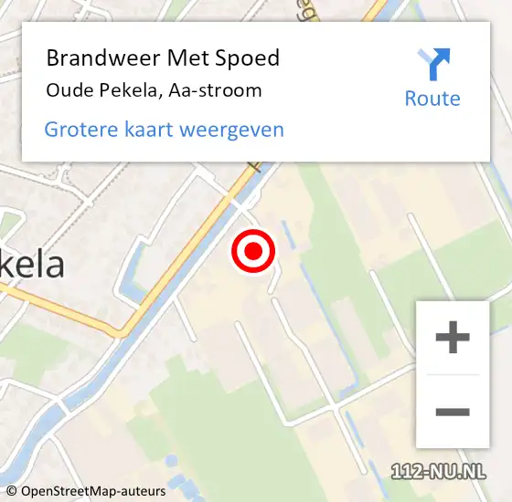 Locatie op kaart van de 112 melding: Brandweer Met Spoed Naar Oude Pekela, Aa-stroom op 12 juli 2023 19:42