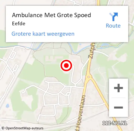 Locatie op kaart van de 112 melding: Ambulance Met Grote Spoed Naar Eefde op 12 juli 2023 20:58