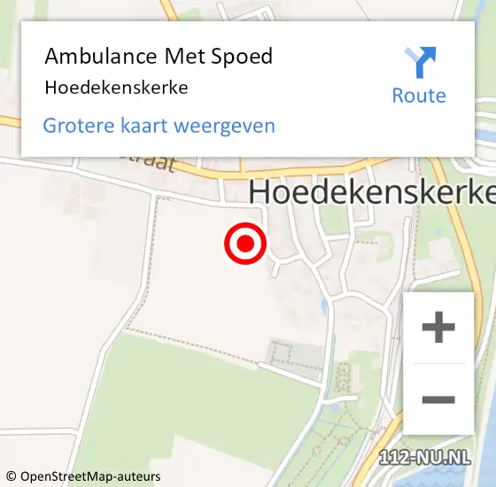 Locatie op kaart van de 112 melding: Ambulance Met Spoed Naar Hoedekenskerke op 12 juli 2023 21:11
