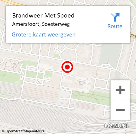 Locatie op kaart van de 112 melding: Brandweer Met Spoed Naar Amersfoort, Soesterweg op 12 juli 2023 21:14