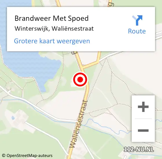 Locatie op kaart van de 112 melding: Brandweer Met Spoed Naar Winterswijk, Waliënsestraat op 12 juli 2023 21:25