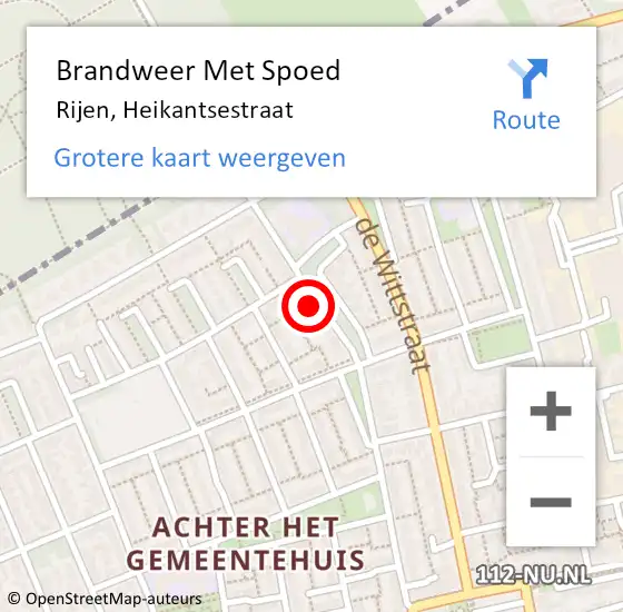 Locatie op kaart van de 112 melding: Brandweer Met Spoed Naar Rijen, Heikantsestraat op 12 juli 2023 21:41