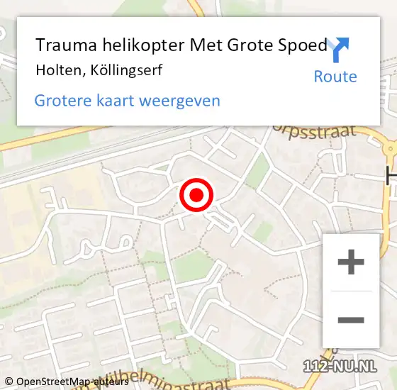 Locatie op kaart van de 112 melding: Trauma helikopter Met Grote Spoed Naar Holten, Köllingserf op 12 juli 2023 23:55