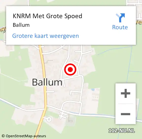 Locatie op kaart van de 112 melding: KNRM Met Grote Spoed Naar Ballum op 13 juli 2023 00:03