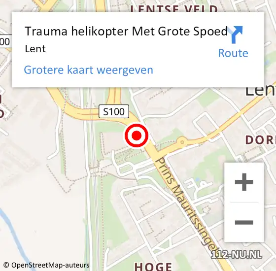 Locatie op kaart van de 112 melding: Trauma helikopter Met Grote Spoed Naar Lent op 13 juli 2023 01:58