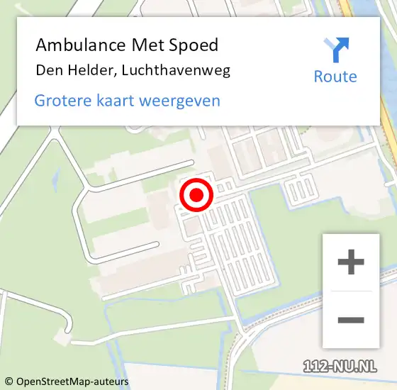 Locatie op kaart van de 112 melding: Ambulance Met Spoed Naar Den Helder, Luchthavenweg op 13 juli 2023 02:41