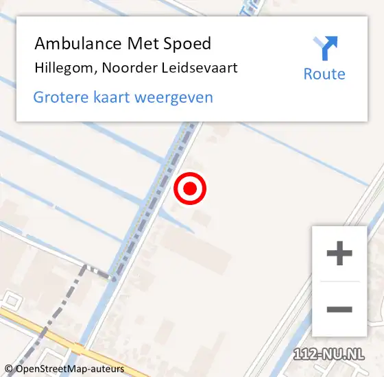 Locatie op kaart van de 112 melding: Ambulance Met Spoed Naar Hillegom, Noorder Leidsevaart op 13 juli 2023 04:44