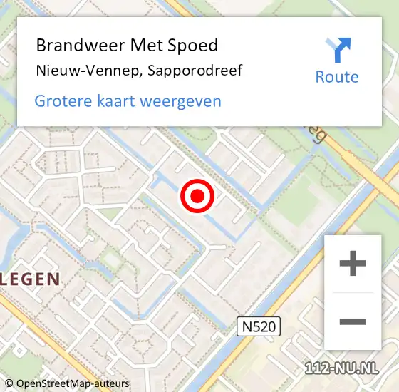 Locatie op kaart van de 112 melding: Brandweer Met Spoed Naar Nieuw-Vennep, Sapporodreef op 13 juli 2023 06:22