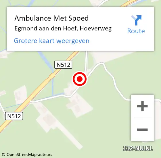 Locatie op kaart van de 112 melding: Ambulance Met Spoed Naar Egmond aan den Hoef, Hoeverweg op 13 juli 2023 07:05