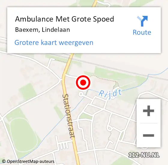 Locatie op kaart van de 112 melding: Ambulance Met Grote Spoed Naar Baexem, Lindelaan op 13 juli 2023 10:12