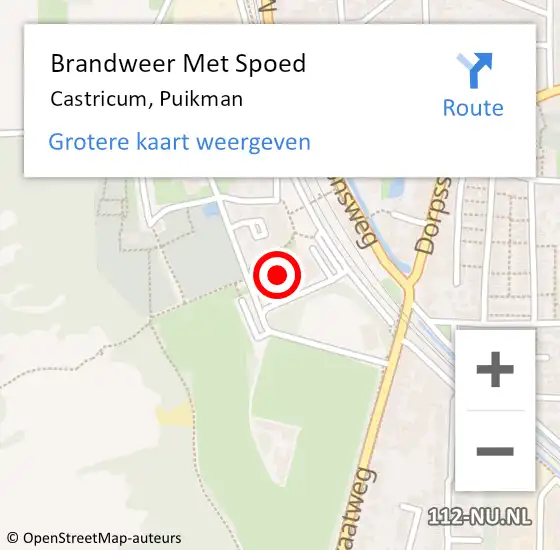 Locatie op kaart van de 112 melding: Brandweer Met Spoed Naar Castricum, Puikman op 13 juli 2023 10:31
