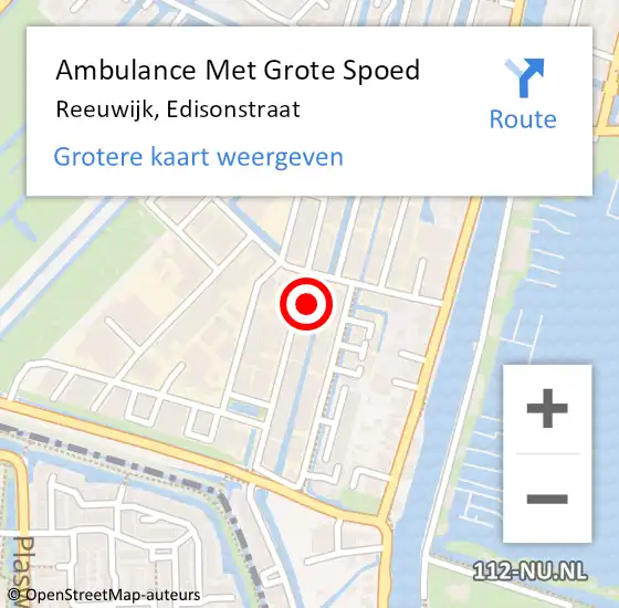 Locatie op kaart van de 112 melding: Ambulance Met Grote Spoed Naar Reeuwijk, Edisonstraat op 13 juli 2023 10:56