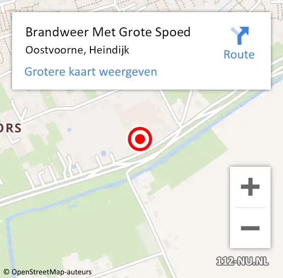 Locatie op kaart van de 112 melding: Brandweer Met Grote Spoed Naar Oostvoorne, Heindijk op 13 juli 2023 11:31