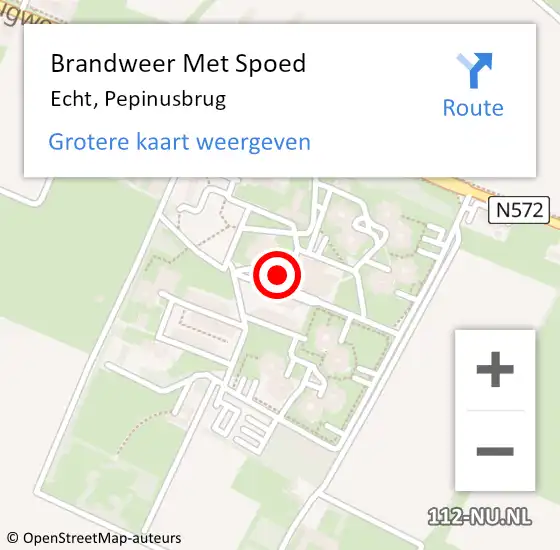 Locatie op kaart van de 112 melding: Brandweer Met Spoed Naar Echt, Pepinusbrug op 13 juli 2023 12:06