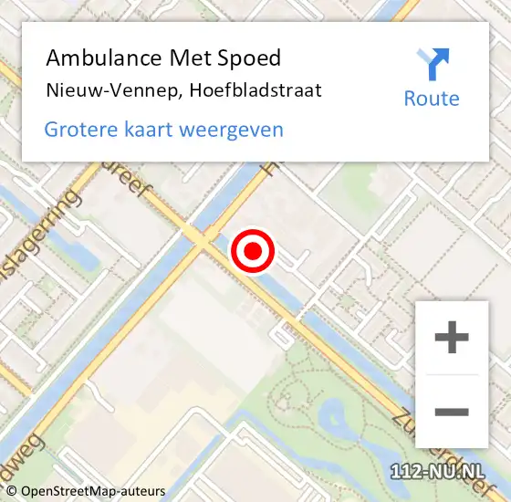 Locatie op kaart van de 112 melding: Ambulance Met Spoed Naar Nieuw-Vennep, Hoefbladstraat op 13 juli 2023 12:45