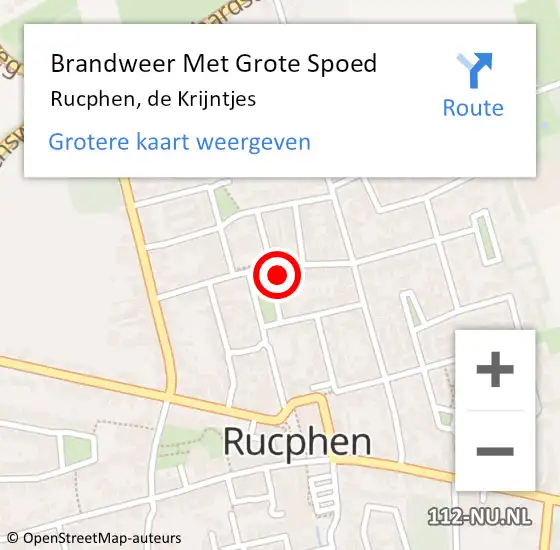 Locatie op kaart van de 112 melding: Brandweer Met Grote Spoed Naar Rucphen, de Krijntjes op 13 juli 2023 12:58