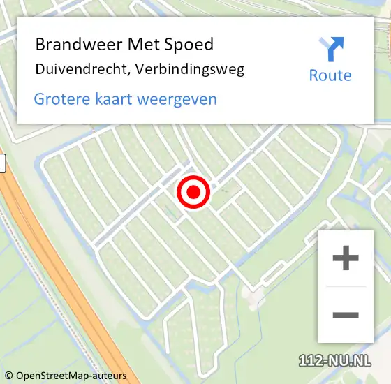 Locatie op kaart van de 112 melding: Brandweer Met Spoed Naar Duivendrecht, Verbindingsweg op 13 juli 2023 12:59