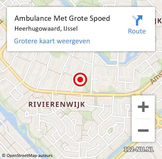 Locatie op kaart van de 112 melding: Ambulance Met Grote Spoed Naar Heerhugowaard, IJssel op 13 juli 2023 14:37