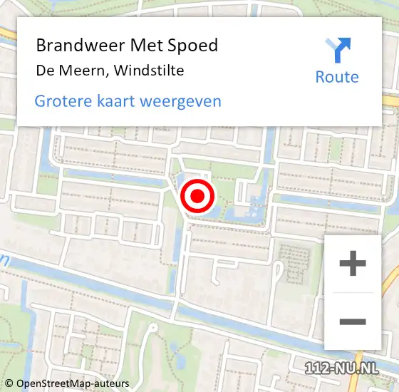 Locatie op kaart van de 112 melding: Brandweer Met Spoed Naar De Meern, Windstilte op 13 juli 2023 15:05