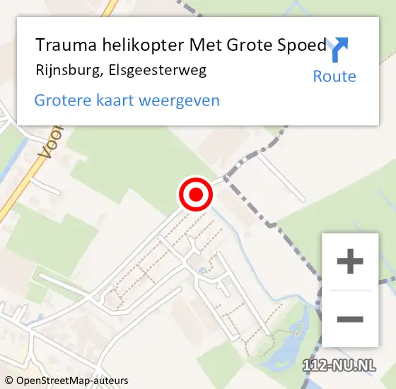 Locatie op kaart van de 112 melding: Trauma helikopter Met Grote Spoed Naar Rijnsburg, Elsgeesterweg op 13 juli 2023 15:32