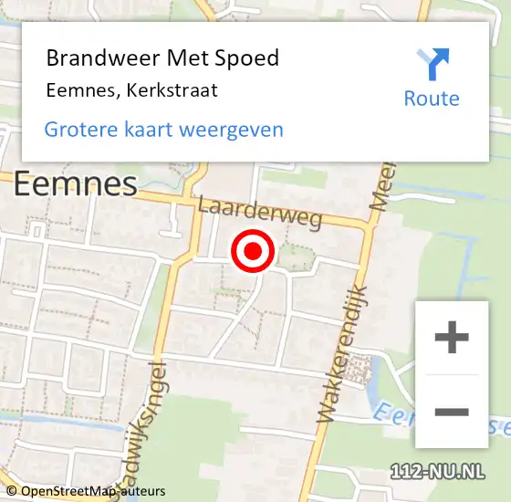 Locatie op kaart van de 112 melding: Brandweer Met Spoed Naar Eemnes, Kerkstraat op 13 oktober 2013 11:19