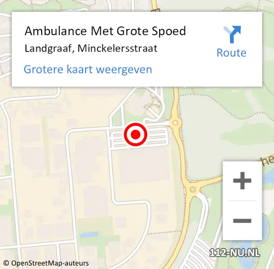 Locatie op kaart van de 112 melding: Ambulance Met Grote Spoed Naar Landgraaf, Minckelersstraat op 1 september 2014 15:28