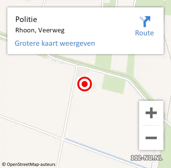 Locatie op kaart van de 112 melding: Politie Rhoon, Veerweg op 13 juli 2023 16:09