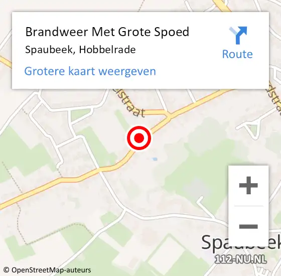 Locatie op kaart van de 112 melding: Brandweer Met Grote Spoed Naar Spaubeek, Hobbelrade op 13 juli 2023 16:15