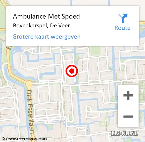 Locatie op kaart van de 112 melding: Ambulance Met Spoed Naar Bovenkarspel, De Veer op 13 juli 2023 16:25