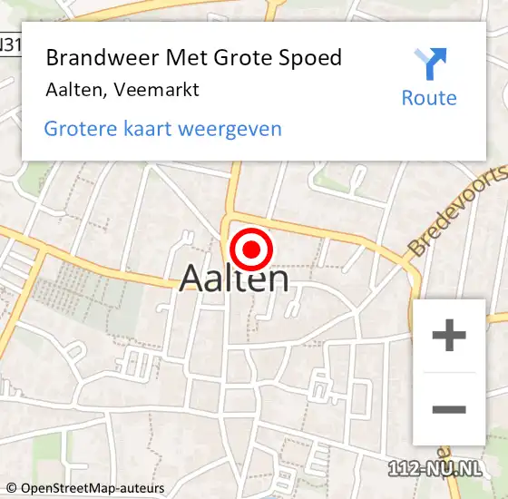 Locatie op kaart van de 112 melding: Brandweer Met Grote Spoed Naar Aalten, Veemarkt op 13 juli 2023 16:28