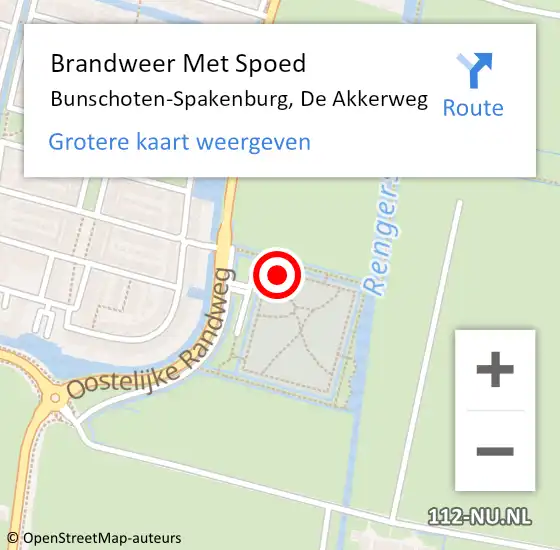 Locatie op kaart van de 112 melding: Brandweer Met Spoed Naar Bunschoten-Spakenburg, De Akkerweg op 13 juli 2023 16:48