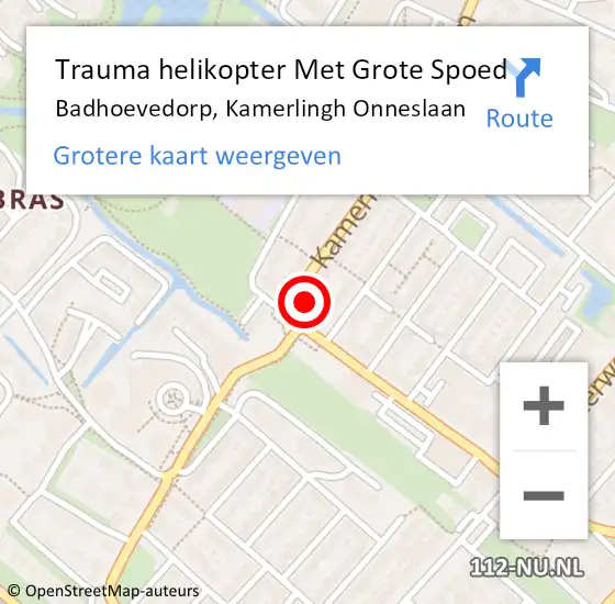 Locatie op kaart van de 112 melding: Trauma helikopter Met Grote Spoed Naar Badhoevedorp, Kamerlingh Onneslaan op 13 juli 2023 17:09